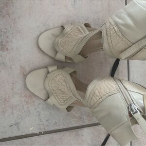 Camilla Skovgaard calf buckle dress shoes High Heel Sandals tribal fur open toe